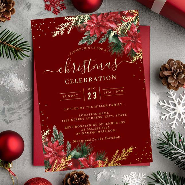 Gold Leaf Red Foliage Christmas Party       (Creator Uploaded)