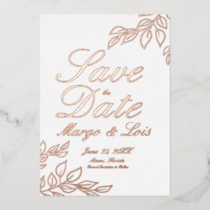 Gold Leaf Save the Date Pressed Foil Invitation