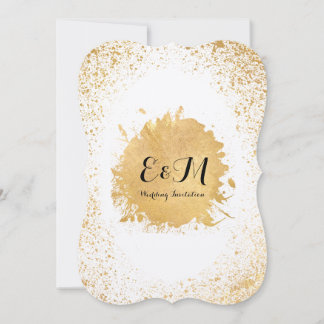 Gold Leaf Spray Wedding Invitation