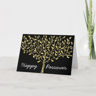 Gold Leaf Tree Passover Card