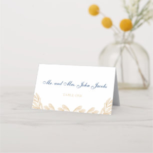 Gold Leaf Wedding Reception Place Card