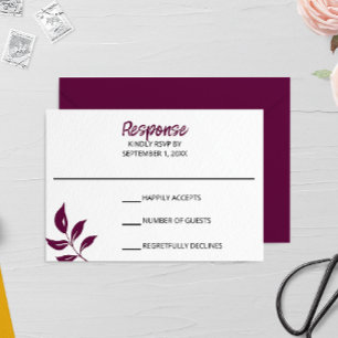 Gold Leaf Wedding RSVP Card