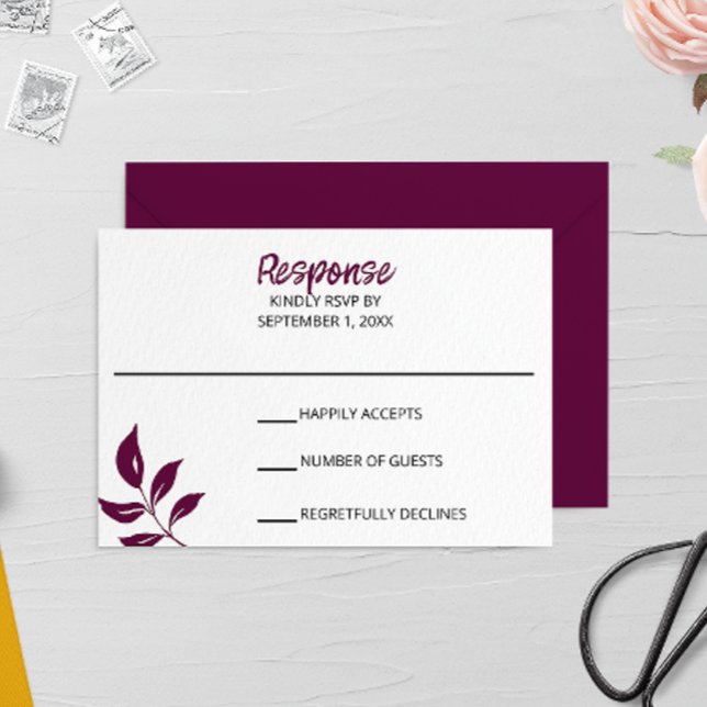 Gold Leaf Wedding RSVP Card (Creator Uploaded)