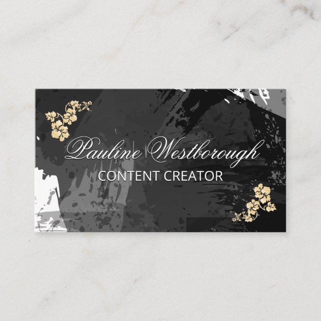 Gold Leaf's | Watercolor Business Card (Front)