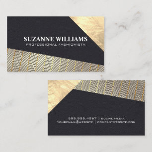 Gold Leather   Fashion Pattern Business Card