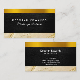 Gold Leather Marble Business Card