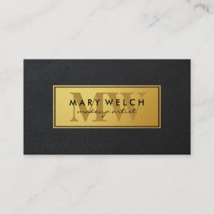 Gold Leather Monogram Executive Style Appointment Card