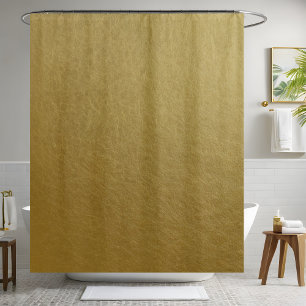 Gold Leather Shower Curtain Luxury Bathroom Decor