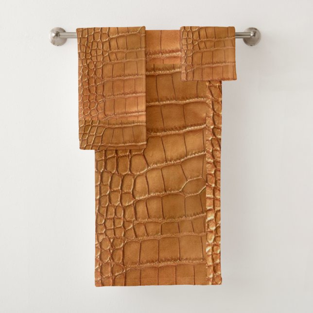 Gold leather texture luxury  bath towel set (Insitu)