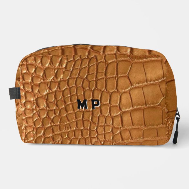 Gold leather texture luxury  dopp kit (Front)