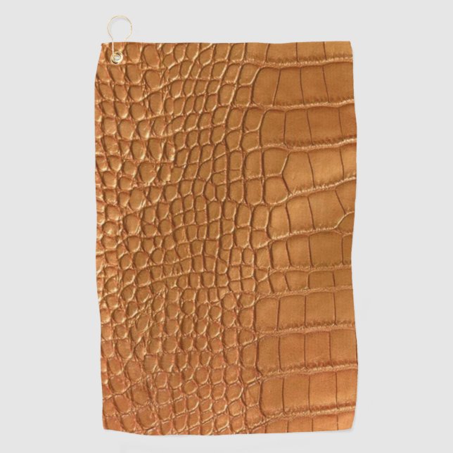 Gold leather texture luxury  golf towel (Front)