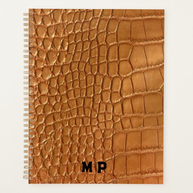Gold leather texture luxury meeting planner (Front)