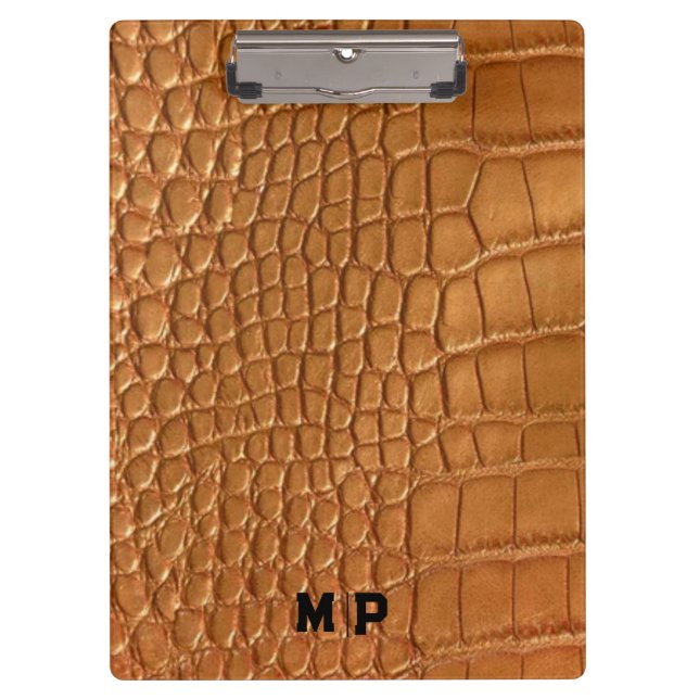 Gold leather texture luxury meeting planner clipboard (Front)