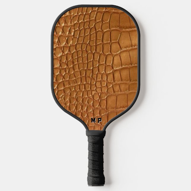 Gold leather texture luxury  pickleball paddle (Front)