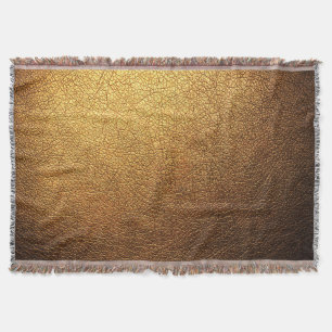 Gold Leather Texture Surface Background Throw Blanket