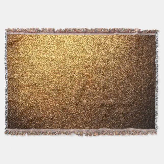 Gold Leather Texture Surface Background Throw Blanket (Front)