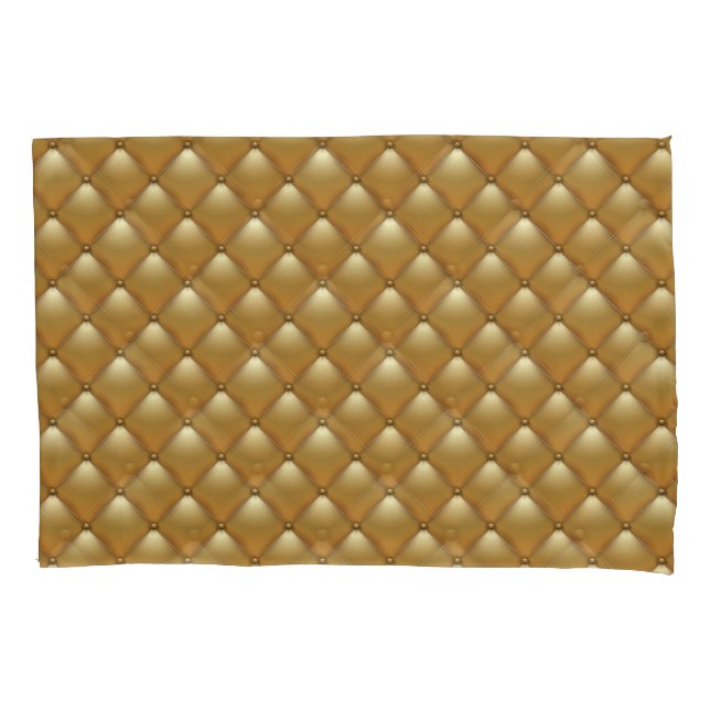 Gold leather upholstery, vintage sofa. pillowcase (Front)