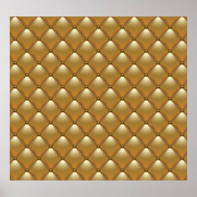 Gold leather upholstery, vintage sofa. poster (Front)