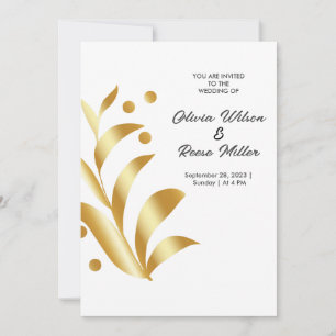 Gold Leaves Abstract Invitation