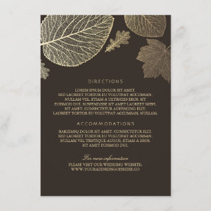 Gold Leaves Brown Wedding Details - Information Enclosure Card