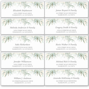 Gold Leaves Greenery Guest Names Address Labels