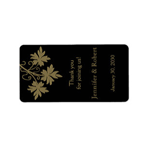 Gold Leaves on Black Lip Balm Label