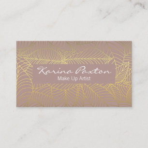 Gold Leaves Pattern Business Card