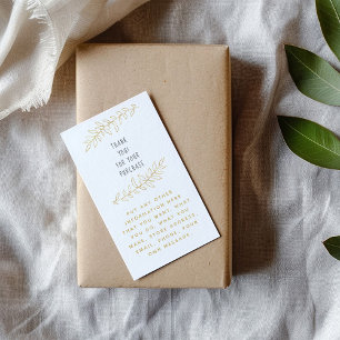 Gold leaves thank you enclosure card