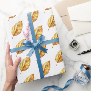 Gold Leaves Wedding Wrapping Paper