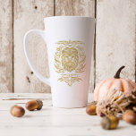 Gold Leo Astrology Zodiac Sign | Monogram Latte Mug<br><div class="desc">Perfect for friends & family to wish them a happy day on turning one year older. Faux gold foil zodiac on the front with recipients name, birthday and zodiac sign personality traits on the back. Add your custom wording to this design by using the "Edit this design template" boxes on...</div>