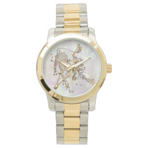 gold leo constellation bracelet watch