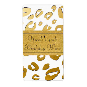 GOLD Leopard ANY COLOR Custom Party Wine Label