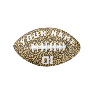 Gold Leopard Cheetah Animal Print Personalised Football