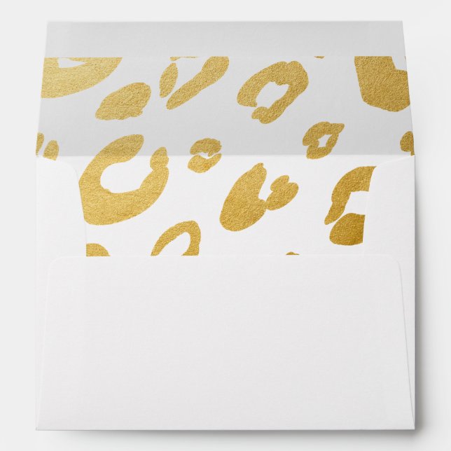 Gold LEOPARD Cheetah Print Invitation Envelope (Back (Bottom))