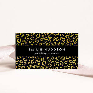 Gold Leopard, Gold Glitter, Leopard Pattern Business Card