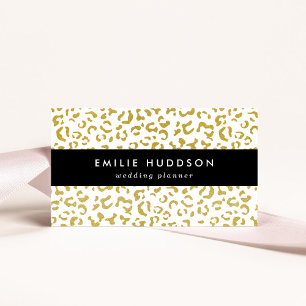 Gold Leopard, Gold Glitter, Leopard Print Business Card