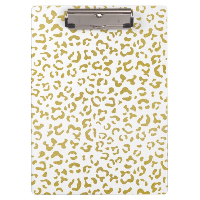 Gold Leopard, Gold Glitter, Leopard Print Clipboard (Front)