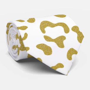 Gold Leopard, Gold Glitter, Leopard Print Tie