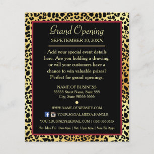 Gold Leopard Hair Boutique Special Event Flyer
