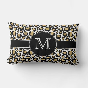 Gold Leopard Lumbar Pillow