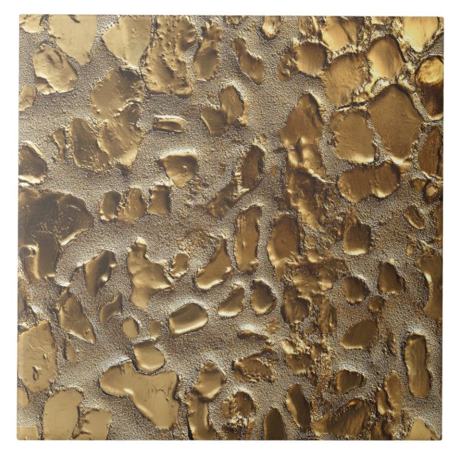 Gold Leopard Metallic Animal Spots Tile (Front)