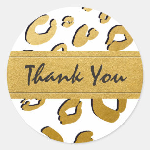 Gold Leopard Print ANY COLOR Party Favour Sticker