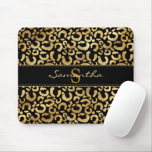 Gold leopard print custom mouse pad