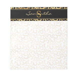 Gold leopard print custom notepad