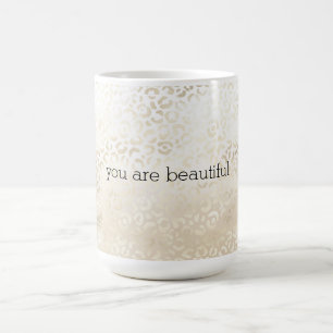 Gold Leopard Print Khaki Cream Beige Watercolor Coffee Mug