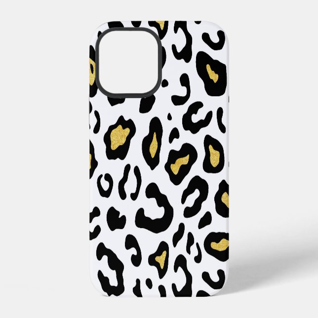Gold leopard print, seamless pattern. iPhone case (Back)