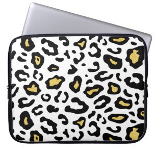 Gold leopard print, seamless pattern. laptop sleeve
