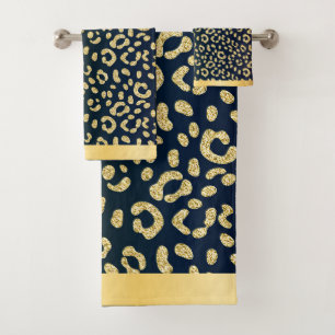 Gold Leopard-skin Spots  Bath Towel Set