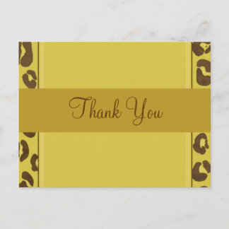 Gold Leopard Thank You Postcard