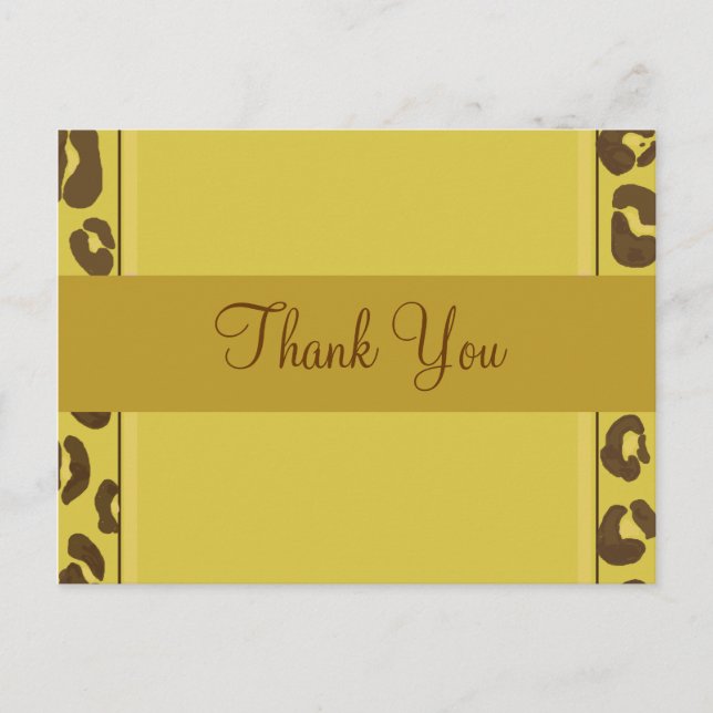 Gold Leopard Thank You Postcard (Front)